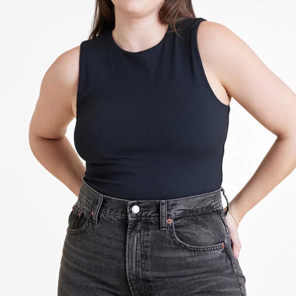 nuuds Ribbed Crewneck Tank Bodysuit